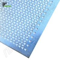 Решето пробивне, трикутний отвір ▲ 9,5мм, 790мм × 990мм, товщина 1мм, оцинковане для ОВС